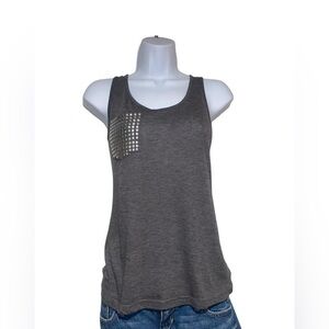 Forever 21 2010s grey tank top with silver studded pocket